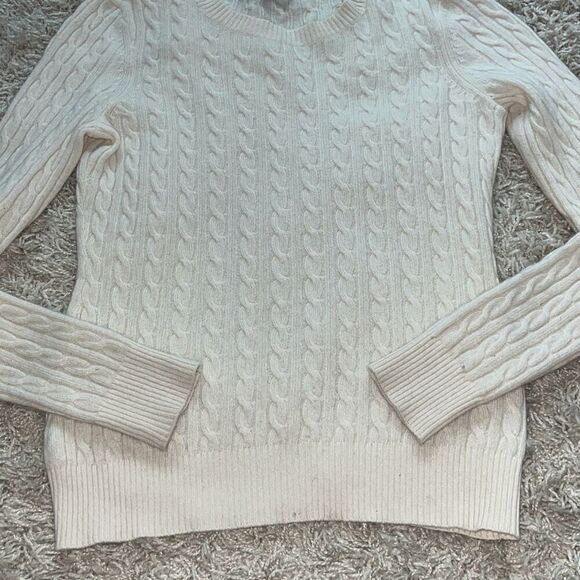 Antonio Melani Sweater 100% Cashmere Ivory Cable knit Pullover Small - Picture 2 of 10